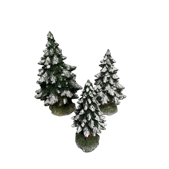 Department 56 Other - Dept 56 Village Snow Scotch Pines Accessories Porcelain Three Sizes
